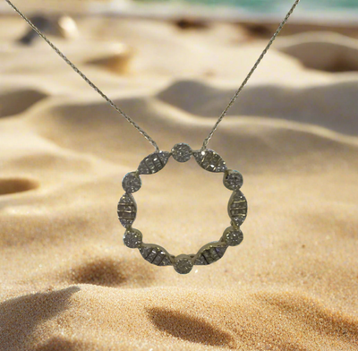 Gold and Diamond Circle Necklace