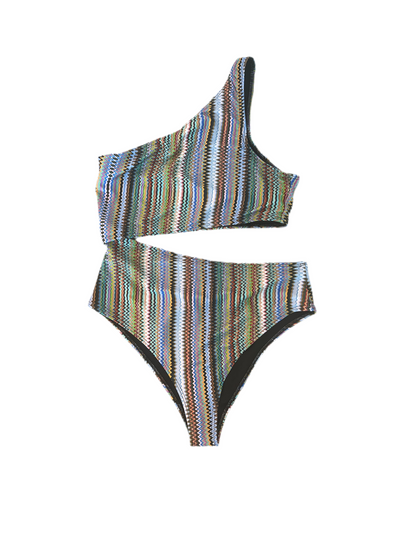 The Noli Cut Out Swimsuit Multicolor Medium, full coverage, artsy design.
