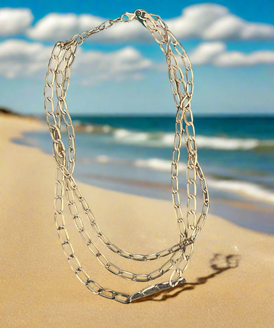 The Ross Silver Triple Layer Chain Gold Plated